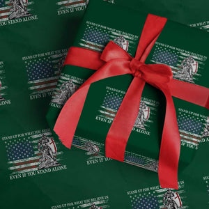Catholic Knight Templar Wrapping Paper Roll American Flag Crusader Cross TS10 Green Print Your Wear