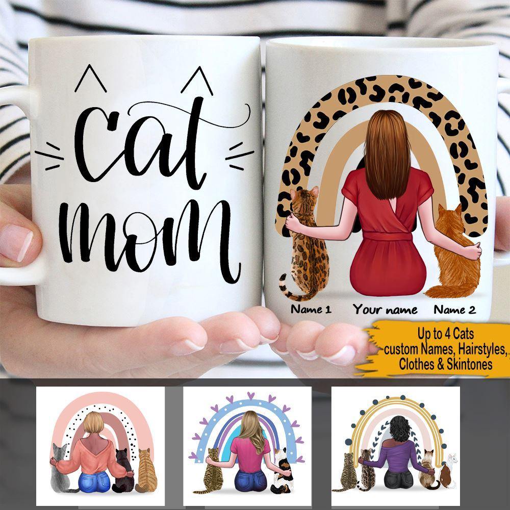 Personalized Mug Cat Mom Cat Lady CTM One Size 11oz size Custom - Printyourwear