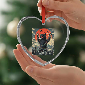 Japanese Cat Christmas Heart Crystal Glass Ornament Funny Kitten Kitty Cat Lover TS14 Print Your Wear