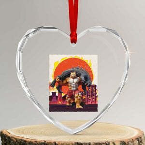 Japanese Kaiju Cat Cityscape Meme Heart Crystal Glass Ornament TS14 Transparent Glass 3'' Heart Print Your Wear