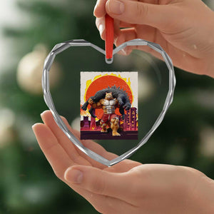 Japanese Kaiju Cat Cityscape Meme Heart Crystal Glass Ornament TS14 Print Your Wear