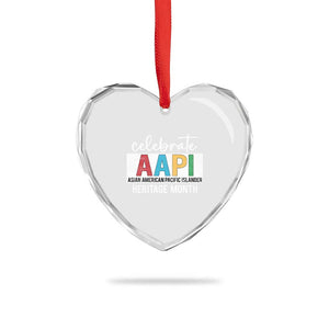 Celebrate AAPI Heritage Month Heart Crystal Glass Ornament Asian American and Pacific Islander Countries TS11 Print Your Wear