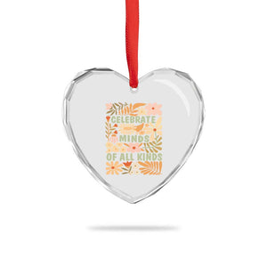 Celebrate Minds Of All Kinds Heart Crystal Glass Ornament Autism Awareness Inspirational Quote Flowers TS11 Print Your Wear