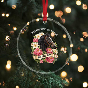 Celebrating 152 Years Derby Day Floral Crystal Glass Ornament Horse Racing Pink Peony White Lily Equestrian 152nd Anniversary TS02 Print Your Wear