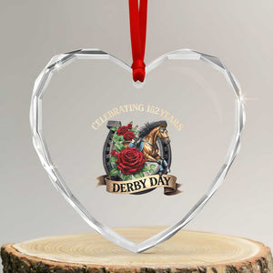 Celebrating 152 Years Derby Day Heart Crystal Glass Ornament Vintage Horse Racing Roses TS11 Transparent Glass 3'' Heart Print Your Wear