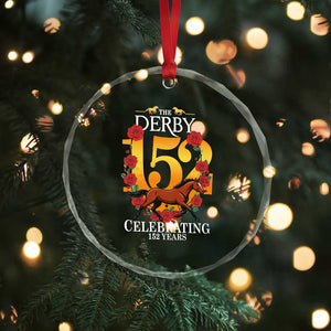 Celebrating 152 Years Horse Racing Anniversary Horseshoe Graphic Crystal Glass Ornament Elegant Run Lucky Charm Floral 152nd Anniversary TS02 Print Your Wear