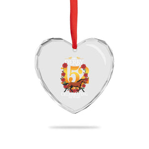 Celebrating 152 Years Horse Racing Anniversary Horseshoe Graphic Heart Crystal Glass Ornament Elegant Run Lucky Charm Floral 152nd Anniversary TS02 Print Your Wear