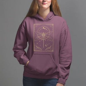 Celestial Dark Academia Dragonfly Tarot Card Moon Phases Hoodie TS02 Maroon Printyourwear