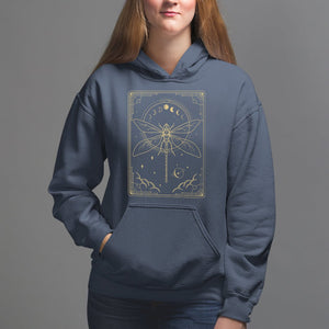 Celestial Dark Academia Dragonfly Tarot Card Moon Phases Hoodie TS02 Navy Printyourwear