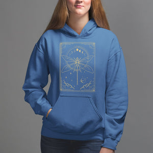Celestial Dark Academia Dragonfly Tarot Card Moon Phases Hoodie TS02 Royal Blue Printyourwear