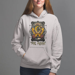 Celestial Floral Luna Moth Tarot Card The Moon Hoodie TS02 Ice Gray Printyourwear