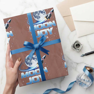 Celestial Moon Joy 2026 Wrapping Paper Roll Rocket Launch '26 Lunar Mission Celebration TS02 Mocha Print Your Wear