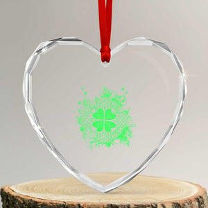 Celtic Knot Irish Shamrock Heart Crystal Glass Ornament St Patricks Day TS02 Transparent Glass 3'' Heart Print Your Wear