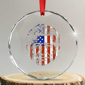 Cesar Chavez Crystal Glass Ornament Hispanic Heritage Month American Flag Portrait TS14 Transparent Glass 3'' Circle Print Your Wear