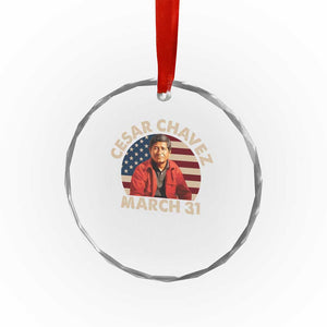 Cesar Chavez Day Crystal Glass Ornament March Holiday Hispanic Heritage American Flag TS11 Print Your Wear