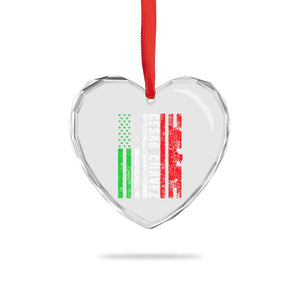 Cesar Chavez Heart Crystal Glass Ornament American Mexican Flag Patriotic Mexico Distressed TS02 Print Your Wear