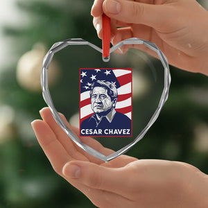 Cesar Chavez Heart Crystal Glass Ornament Labor Leader Mexican American Pride TS14 Print Your Wear