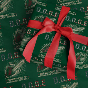 Chainsaw For Bureaucracy Wrapping Paper Roll Funny DOGE USA Flag TS02 Green Print Your Wear