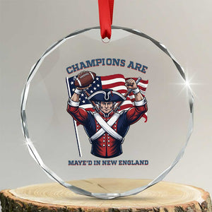 Champions Are Maye'd In New England Crystal Glass Ornament Funny Quarterback Football Fan TS12 Transparent Glass 3'' Circle Print Your Wear
