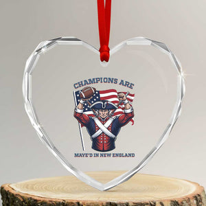 Champions Are Maye'd In New England Heart Crystal Glass Ornament Funny Quarterback Football Fan TS12 Transparent Glass 3'' Heart Print Your Wear