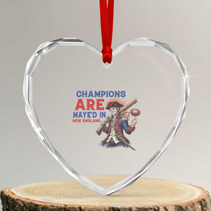 Champions Are Maye'd In New England Heart Crystal Glass Ornament Game Day Sports Fan Gift TS12 Transparent Glass 3'' Heart Print Your Wear