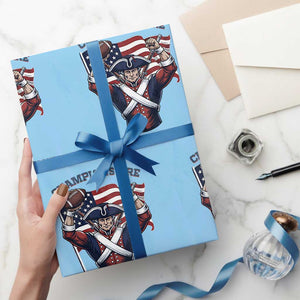 Champions Are Maye'd In New England Wrapping Paper Roll Funny Quarterback Football Fan TS12 Light Blue Print Your Wear