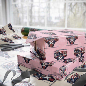 Champions Are Maye'd In New England Wrapping Paper Roll Funny Quarterback Football Fan TS12 Light Pink Print Your Wear