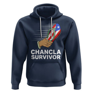Chancla Survivor Puerto Rico Flag Boricua Hispanic Heritage Hoodie TS02 Navy Printyourwear