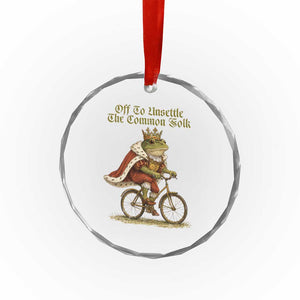 Chaotic Frog Meme Crystal Glass Ornament Off To Unsettle The Common Folk Vintage Unhinged Humor TS10 Print Your Wear