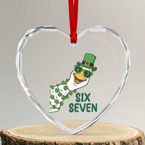 Chaotic Goose Six Seven Meme Heart Crystal Glass Ornament Funny St Patricks Day Gift TS12 Transparent Glass 3'' Heart Print Your Wear