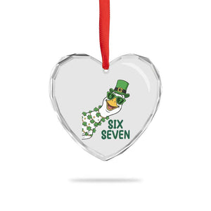 Chaotic Goose Six Seven Meme Heart Crystal Glass Ornament Funny St Patricks Day Gift TS12 Print Your Wear