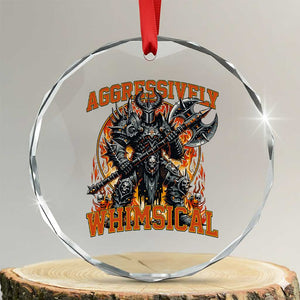 Chaotic Knight Metalcore Edgy Meme Aggressively Whimsical Crystal Glass Ornament Armor Metalheads Fairycore Tendencies TS02 Transparent Glass 3'' Circle Print Your Wear