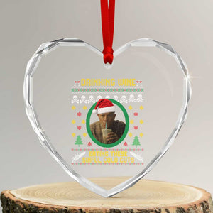 Ed Gein Christmas Heart Crystal Glass Ornament Drinking Wine Eating These Sinful Cold Cuts TS14 Transparent Glass 3'' Heart Print Your Wear