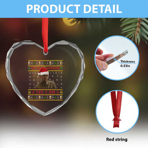 Ed Gein Christmas Heart Crystal Glass Ornament I Am Going Drinking Yes I Am Christmas TS14 Print Your Wear
