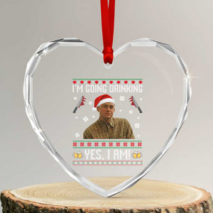 Charlie Hunnam Ed Gein Ugly Christmas Heart Crystal Glass Ornament Monster Movie I'm Going Drinking TS10 Transparent Glass 3'' Heart Print Your Wear