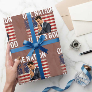 Charlie Kirk Christian Wrapping Paper Roll One Nation Under God Patriotic Faith TS14 Mocha Print Your Wear