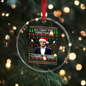 Charlie Kirk Christmas Crystal Glass Ornament Freedom Memorial Patriotic Christian Xmas TS14 Print Your Wear