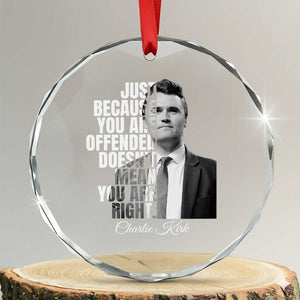 Charlie Kirk Crystal Glass Ornament Free Speech Memorial Tribute TS10 Transparent Glass 3'' Circle Print Your Wear