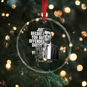 Charlie Kirk Crystal Glass Ornament Free Speech Memorial Tribute TS10 Print Your Wear