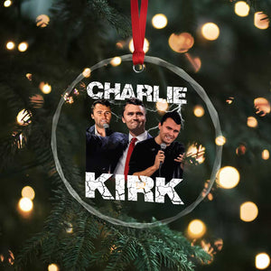 Charlie Kirk Crystal Glass Ornament Freedom Speech A True Patriot Tribute Bootleg TS10 Print Your Wear
