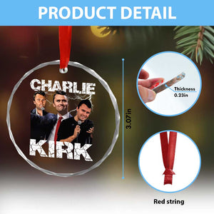Charlie Kirk Crystal Glass Ornament Freedom Speech A True Patriot Tribute Bootleg TS10 Print Your Wear