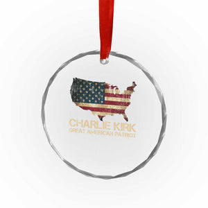Charlie Kirk Crystal Glass Ornament Great American Patriot USA Flag TS10 Print Your Wear