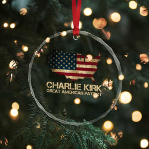 Charlie Kirk Crystal Glass Ornament Great American Patriot USA Flag TS10 Print Your Wear