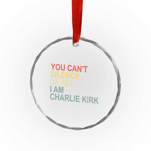 Charlie Kirk Crystal Glass Ornament Retro You Cant Silence Us All TS10 Print Your Wear
