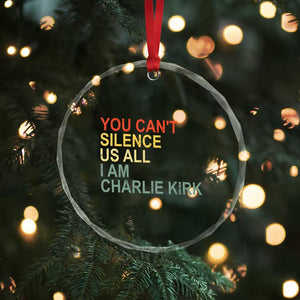 Charlie Kirk Crystal Glass Ornament Retro You Cant Silence Us All TS10 Print Your Wear