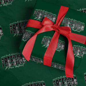 Charlie Kirk Freedom Wrapping Paper Roll A True Patriot Patriotic American TS10 Green Print Your Wear
