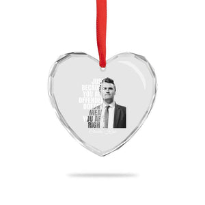Charlie Kirk Heart Crystal Glass Ornament Free Speech Memorial Tribute TS10 Print Your Wear
