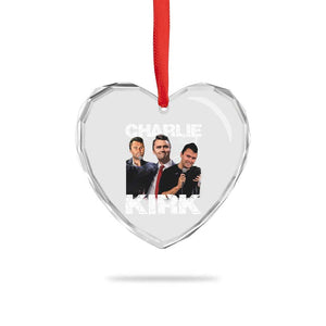 Charlie Kirk Heart Crystal Glass Ornament Freedom Speech A True Patriot Tribute Bootleg TS10 Print Your Wear
