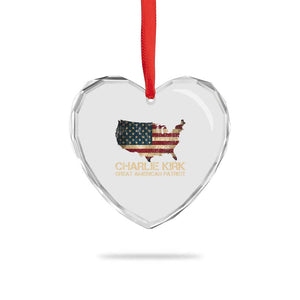 Charlie Kirk Heart Crystal Glass Ornament Great American Patriot USA Flag TS10 Print Your Wear
