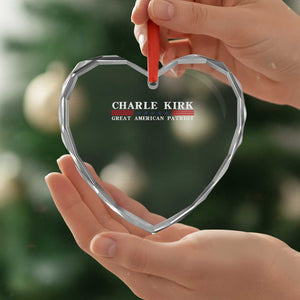 Charlie Kirk Heart Crystal Glass Ornament Great American Patriot USA Freedom Conservative TS10 Print Your Wear